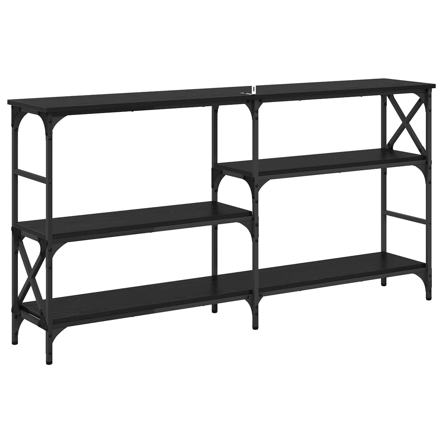 Konsolentisch Schwarz Eichen-Optik 150 x 29 x 76,5 cm
