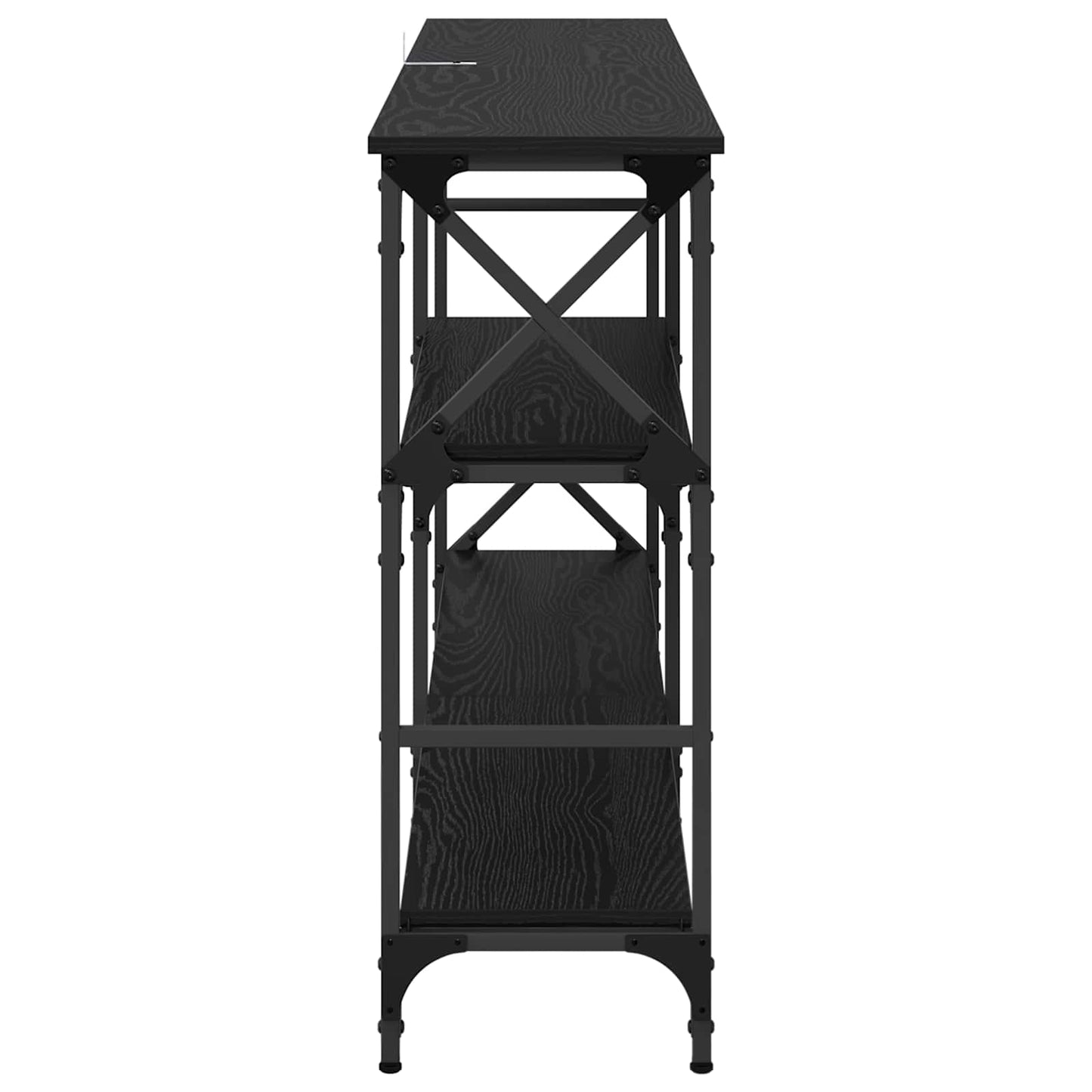 Konsolentisch Schwarz Eichen-Optik 150 x 29 x 76,5 cm