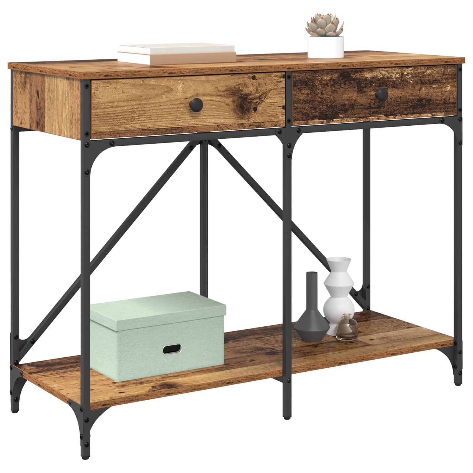 Konsolentisch Altholz 100 x 39 x 78,5 cm Holzwerkstoff
