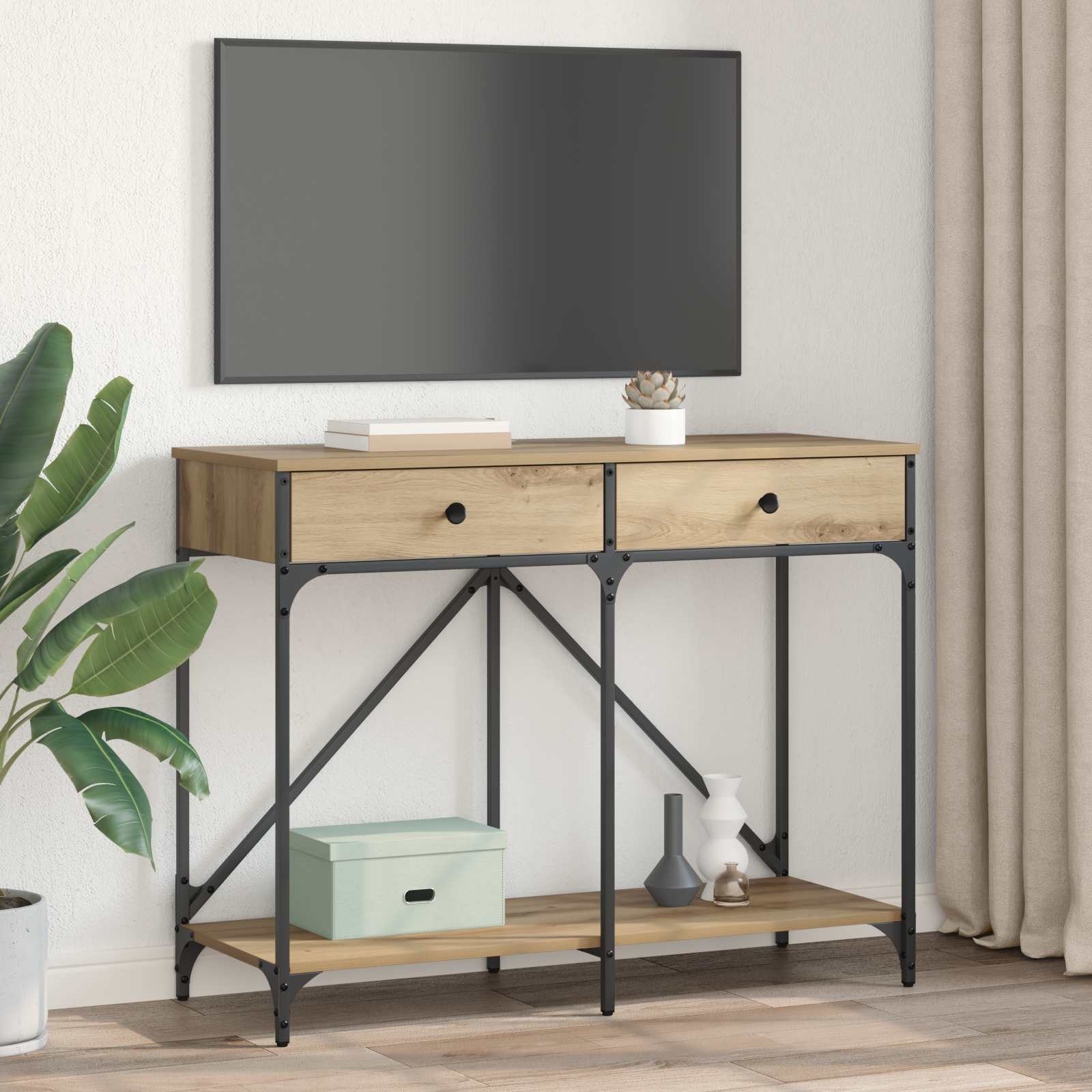 Konsolentisch Artisan-Eiche 100 x 39 x 78,5 cm Holzwerkstoff