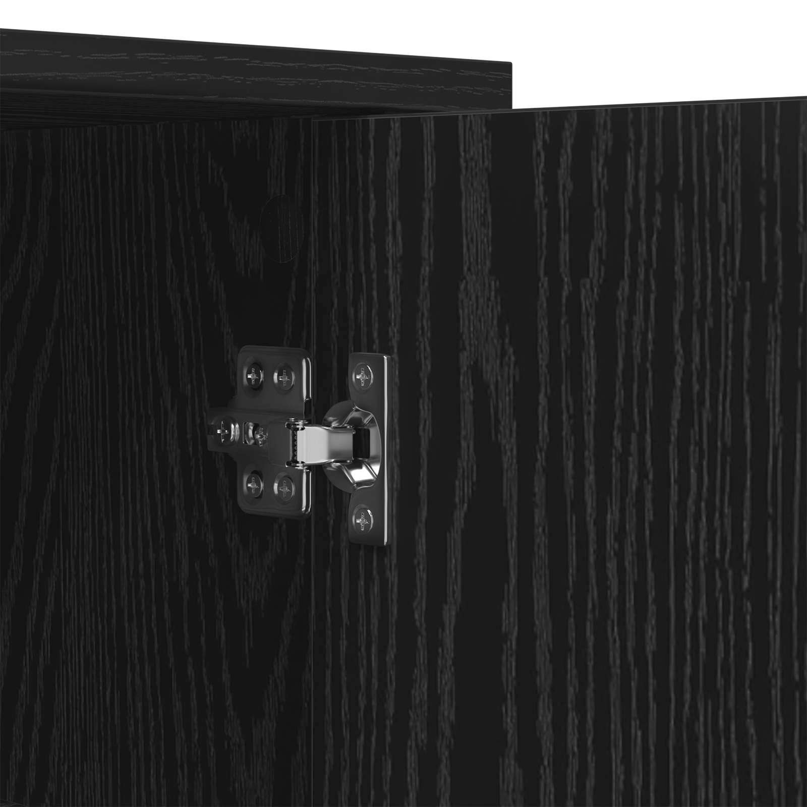 Sideboard Schwarz Eichen-Optik 70 x 30 x 80 cm Holzwerkstoff