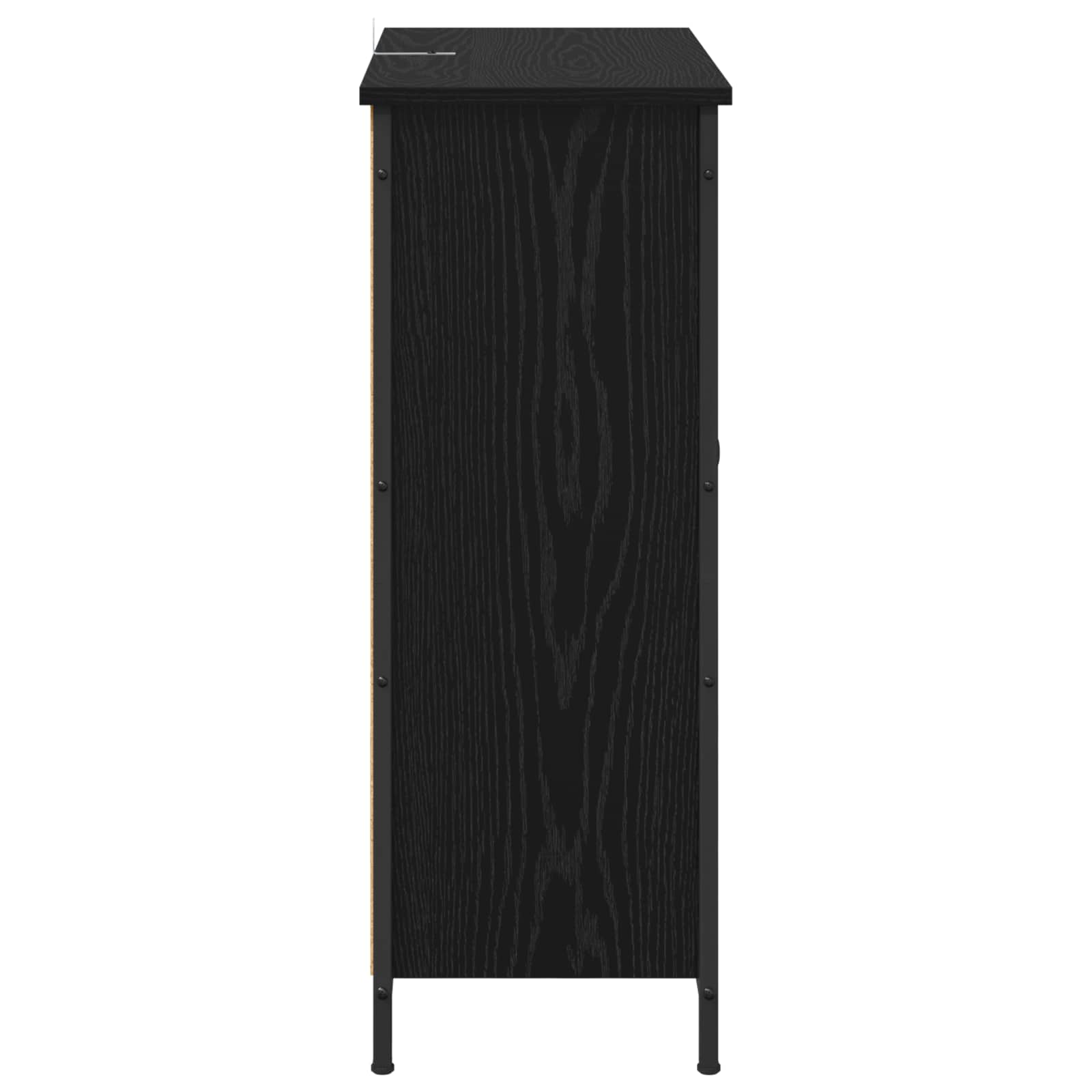 Sideboard Schwarz Eichen-Optik 70 x 30 x 80 cm Holzwerkstoff