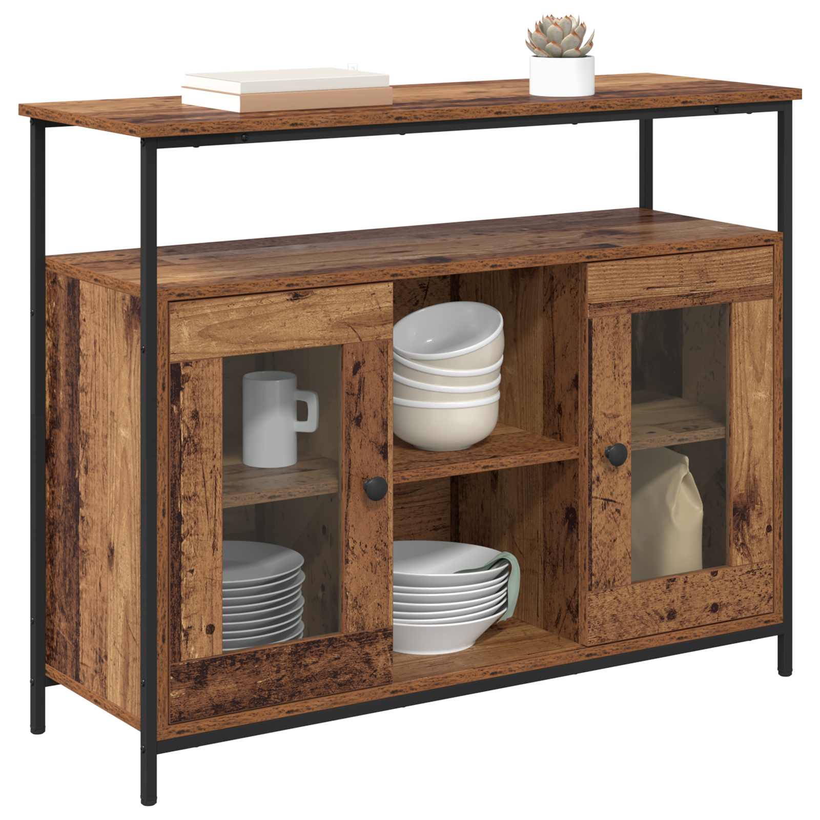 Sideboard Altholz 100 x 35 x 80 cm Holzwerkstoff