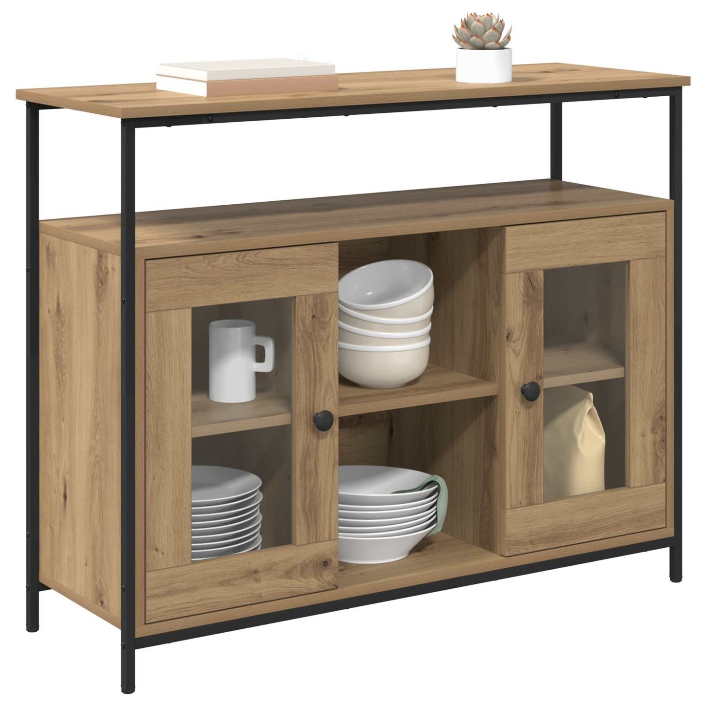 Sideboard Artisan-Eiche 100 x 35 x 80 cm Holzwerkstoff