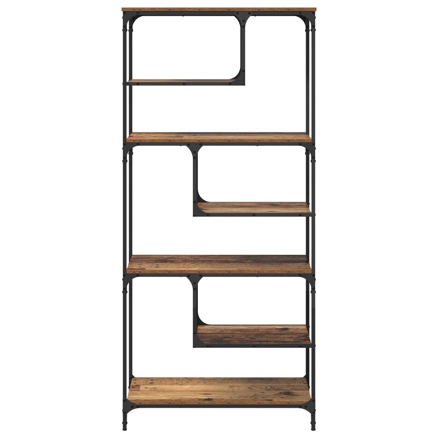Bücherregal 6 Ebenen 81 x 36 x 176 cm Holzwerkstoff Altholz