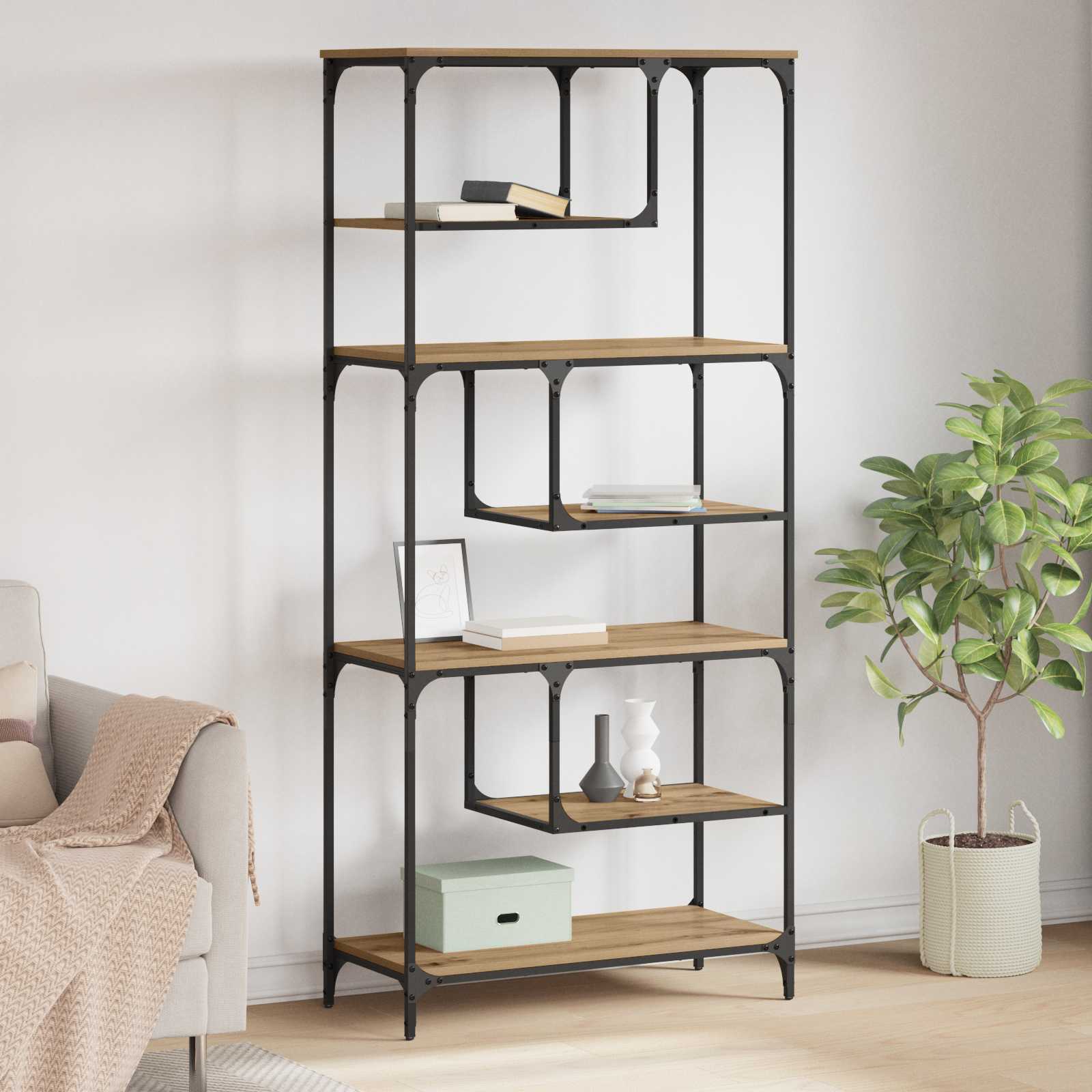 Bücherregal 6 Ebenen 81 x 36 x 176 cm Holzwerkstoff