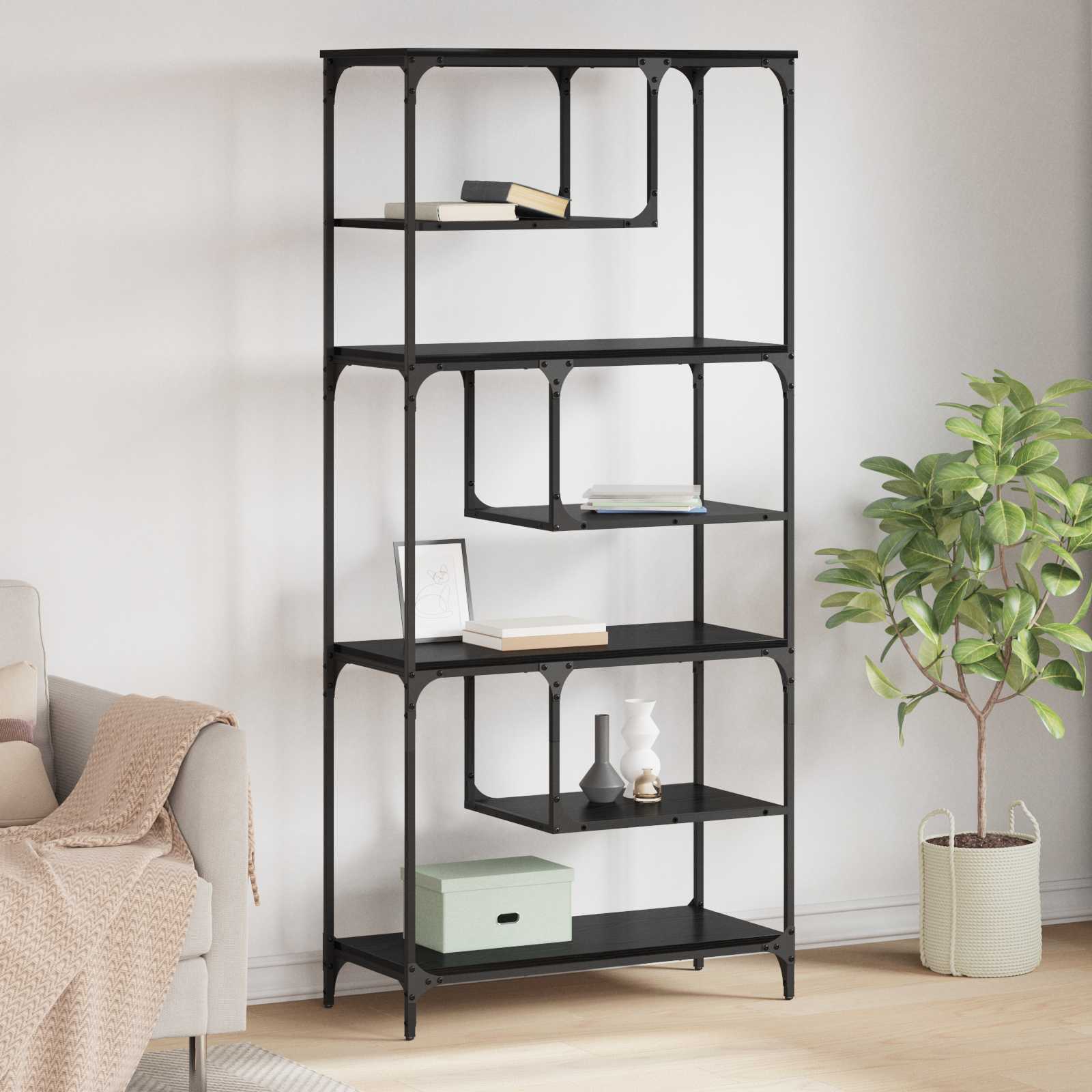 Bücherregal 6 Ebenen 81 x 36 x 176 cm Holzwerkstoff