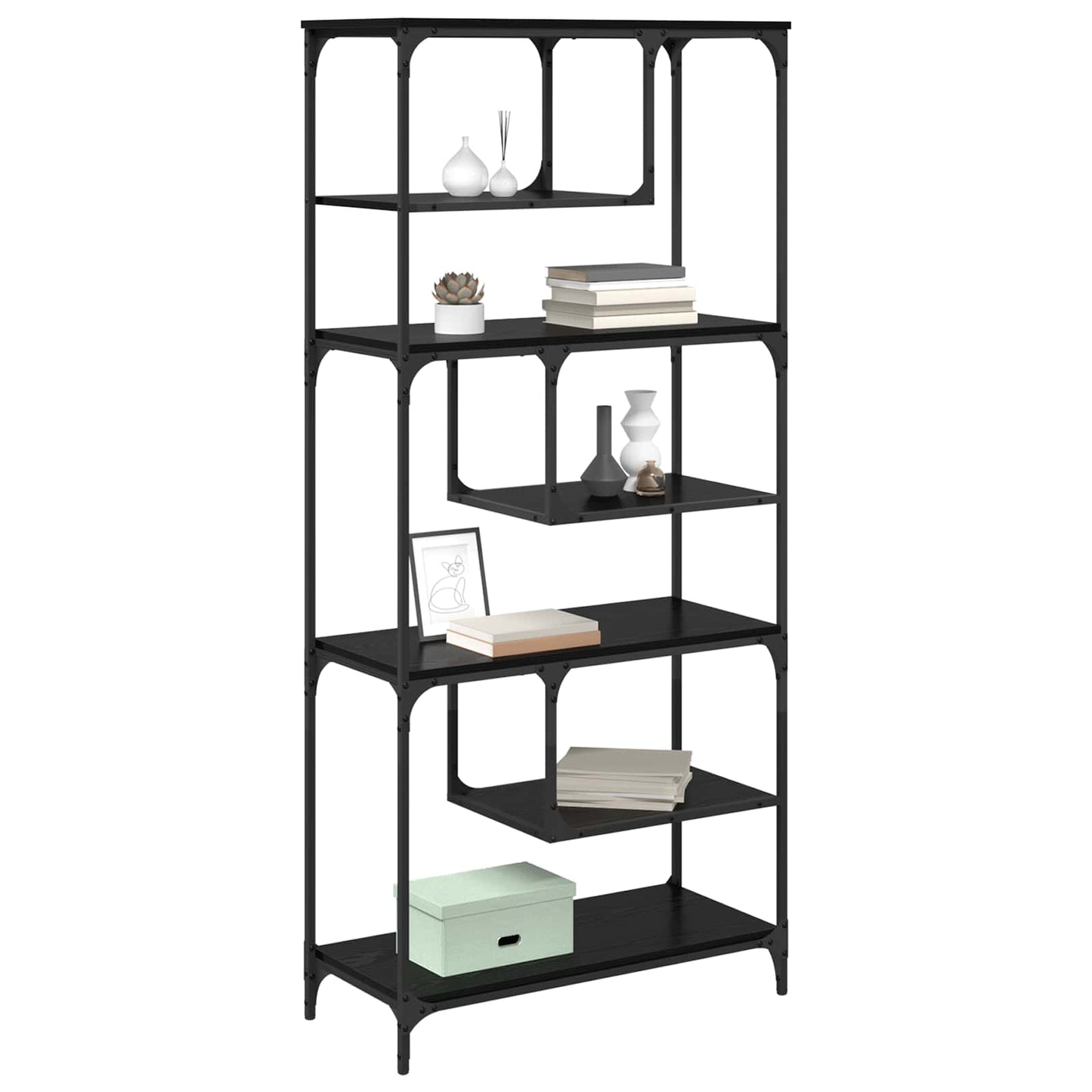Bücherregal 6 Ebenen 81 x 36 x 176 cm Holzwerkstoff