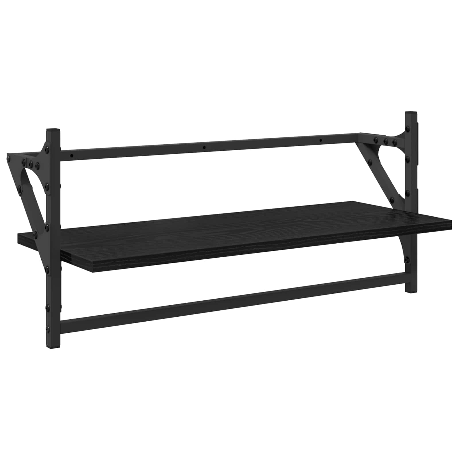 Wandregal-Set 6 stk. Schwarz Eichen-Optik 100 x 25 x 30 cm