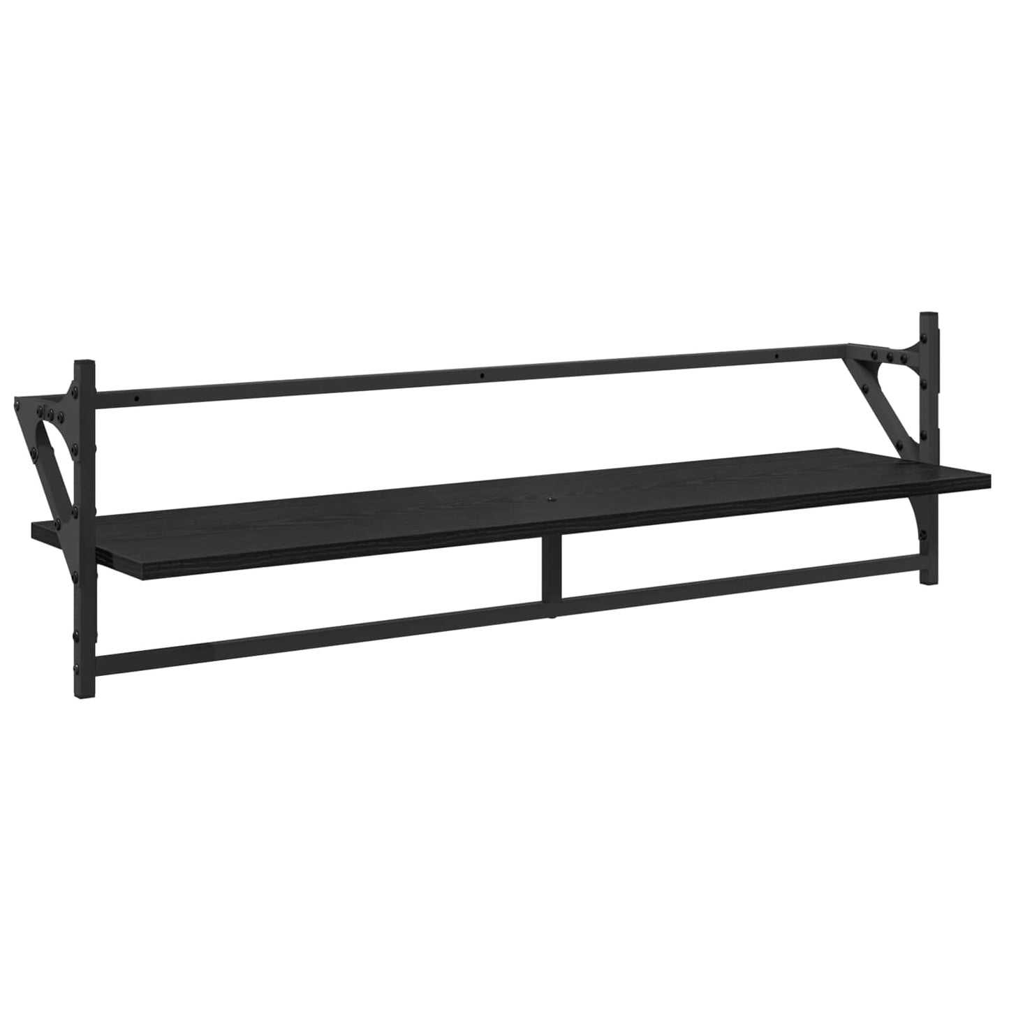 Wandregal-Set 6 stk. Schwarz Eichen-Optik 100 x 25 x 30 cm