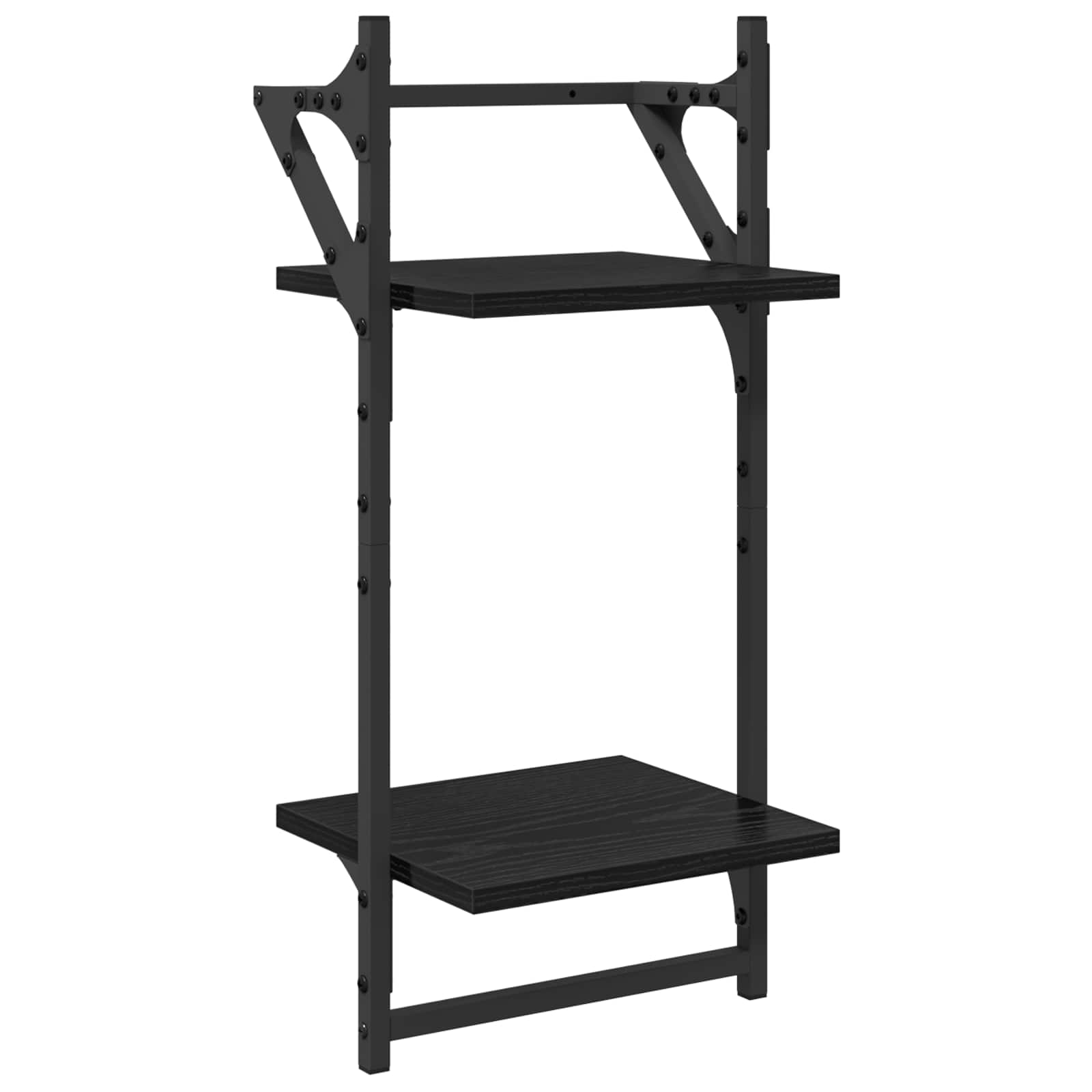 Wandregal-Set 6 stk. Schwarz Eichen-Optik 100 x 25 x 30 cm