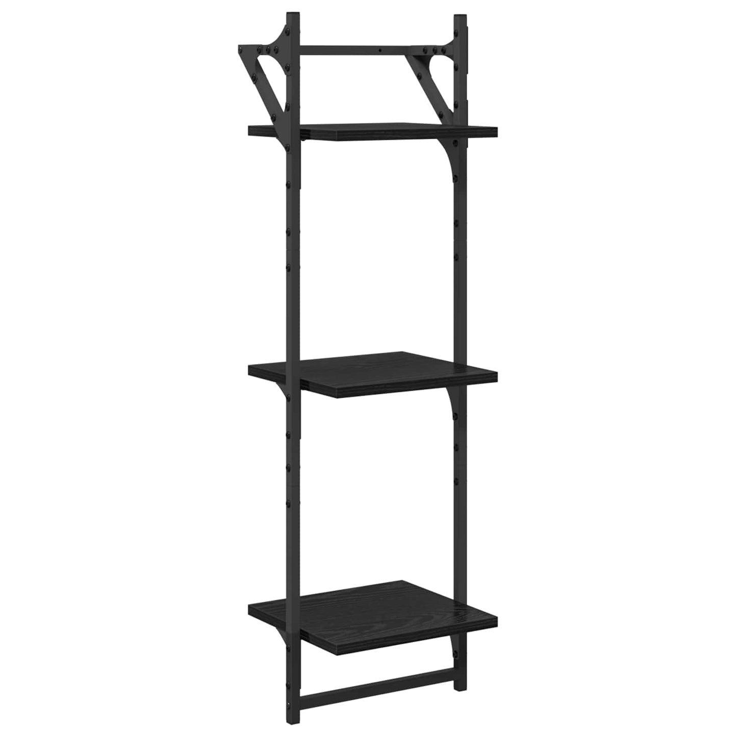 Wandregal-Set 6 stk. Schwarz Eichen-Optik 100 x 25 x 30 cm