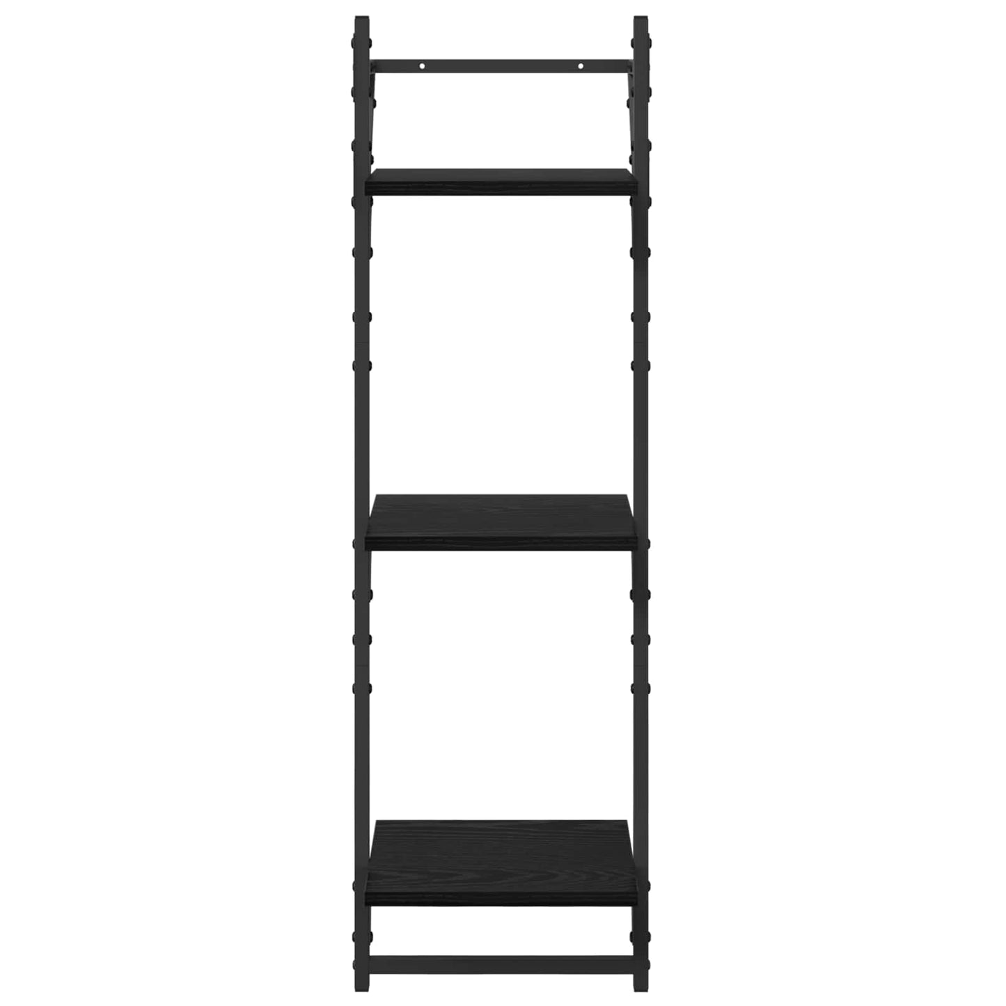 Wandregal-Set 6 stk. Schwarz Eichen-Optik 100 x 25 x 30 cm