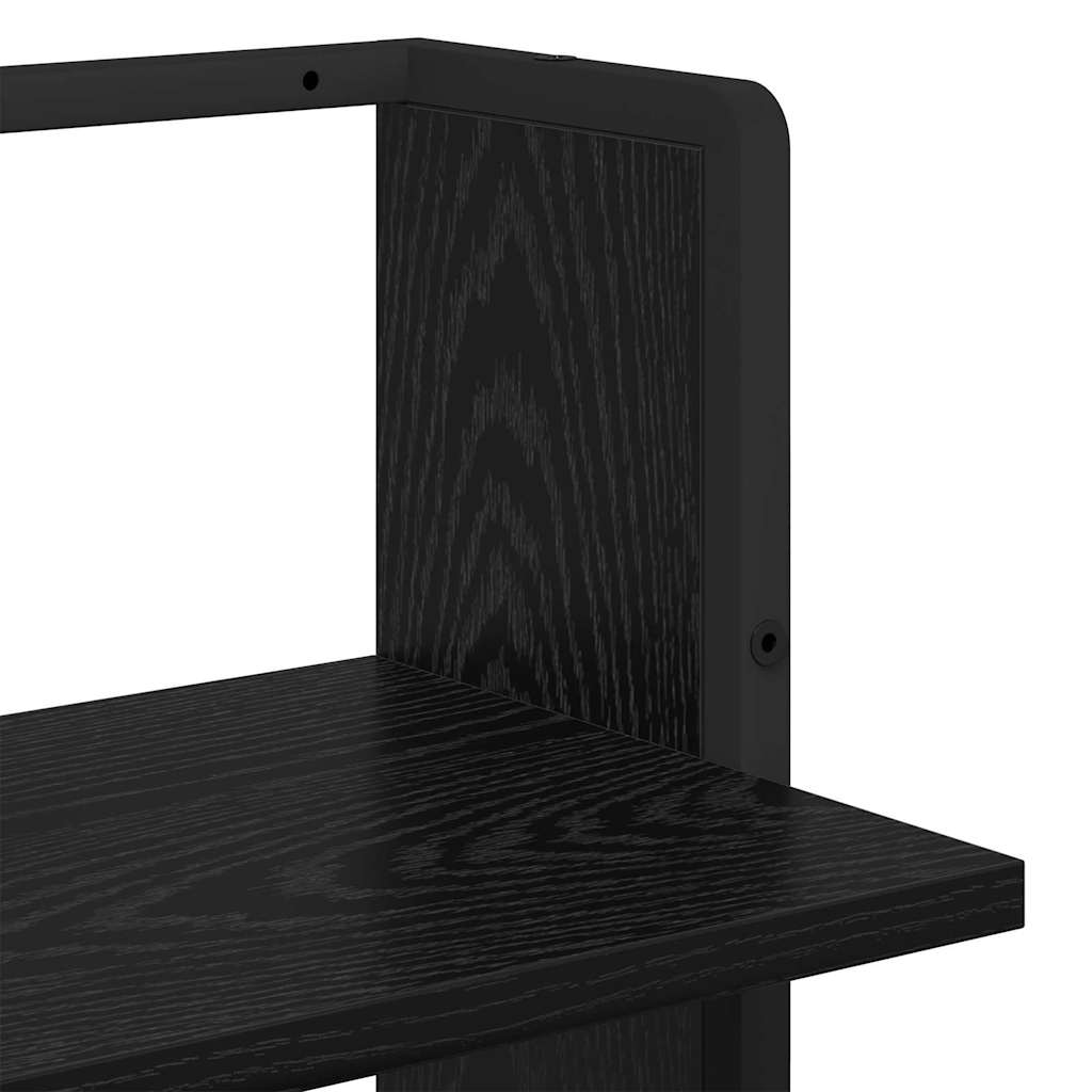 Wandregal Wandhalterung Schwarz Eichen-Optik 30 x 25 x 100 cm
