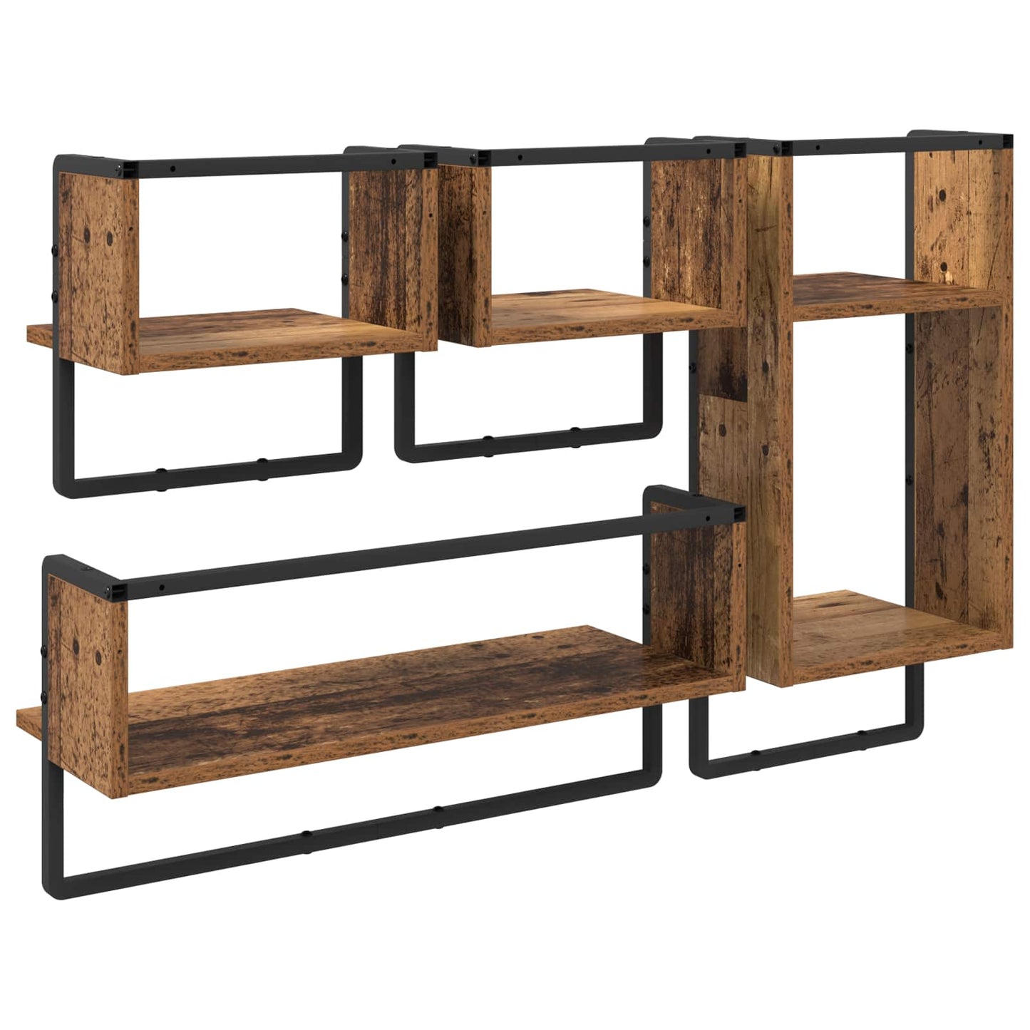 Wandregal-Set 4 stk. Altholz 65 x 25 x 30 cm Holzwerkstoff