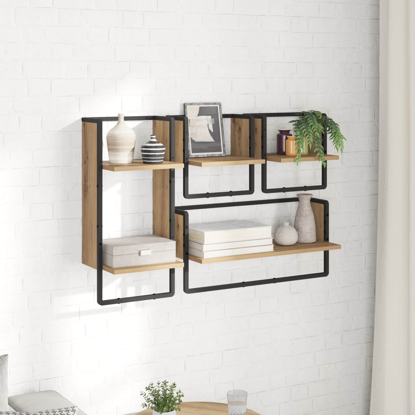 Wandregal-Set 4 stk. Artisan-Eiche 65 x 25 x 30 cm