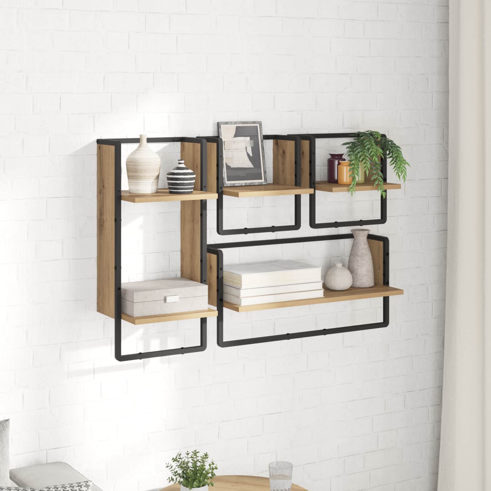 Wandregal-Set 4 stk. Artisan-Eiche 65 x 25 x 30 cm
