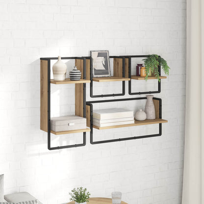 Wandregal-Set 4 stk. Artisan-Eiche 65 x 25 x 30 cm