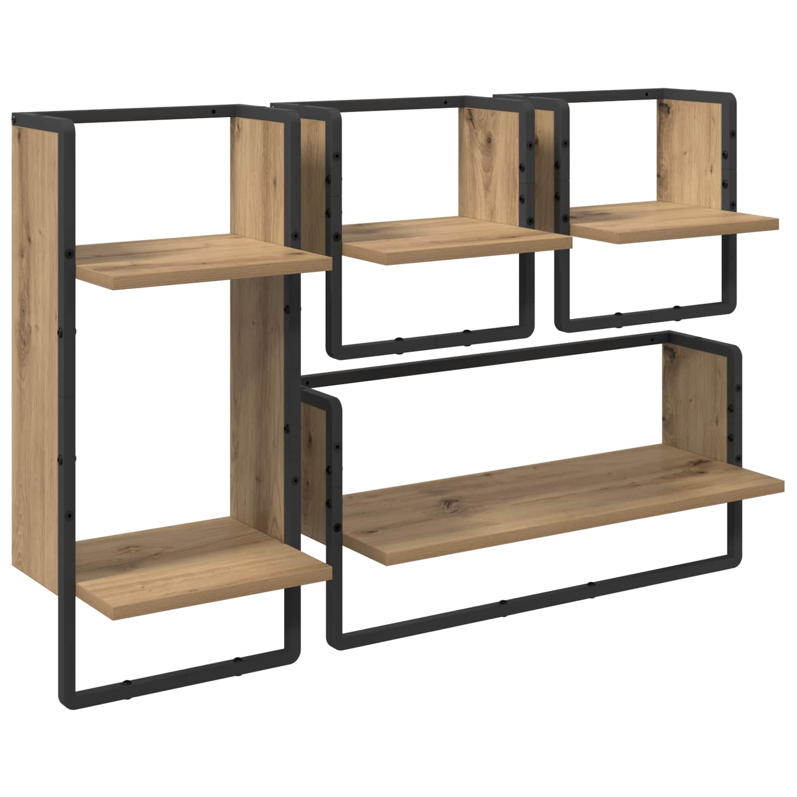 Wandregal-Set 4 stk. Artisan-Eiche 65 x 25 x 30 cm