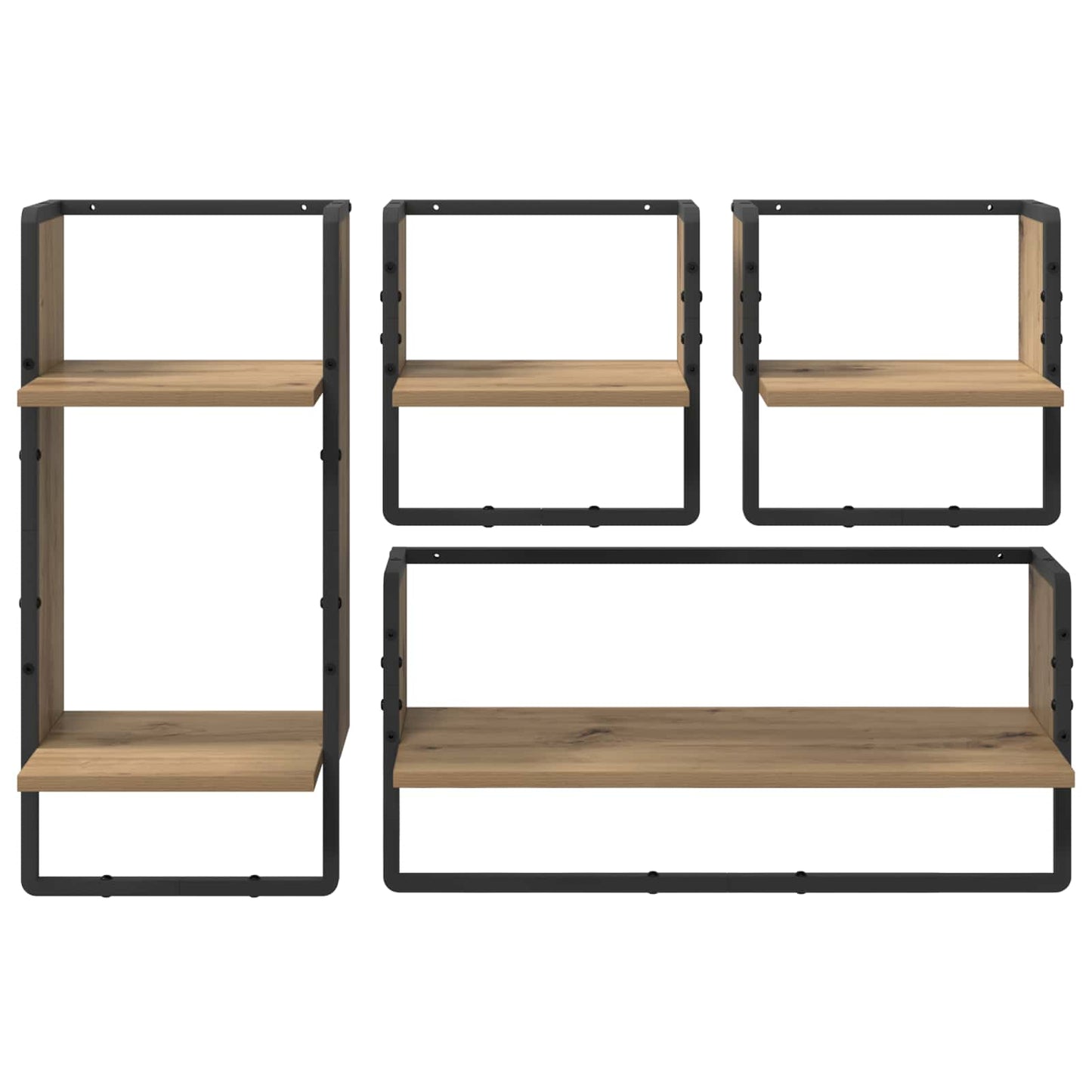 Wandregal-Set 4 stk. Artisan-Eiche 65 x 25 x 30 cm