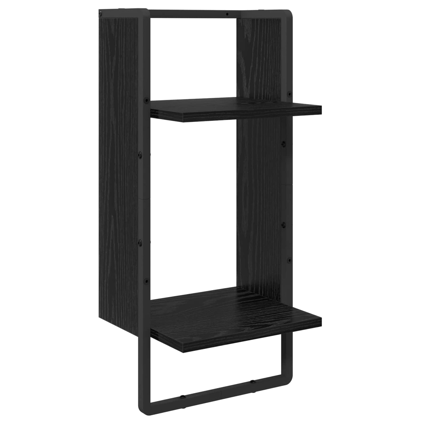 Wandregal-Set 4 stk. Schwarz Eichen-Optik 65 x 25 x 30 cm