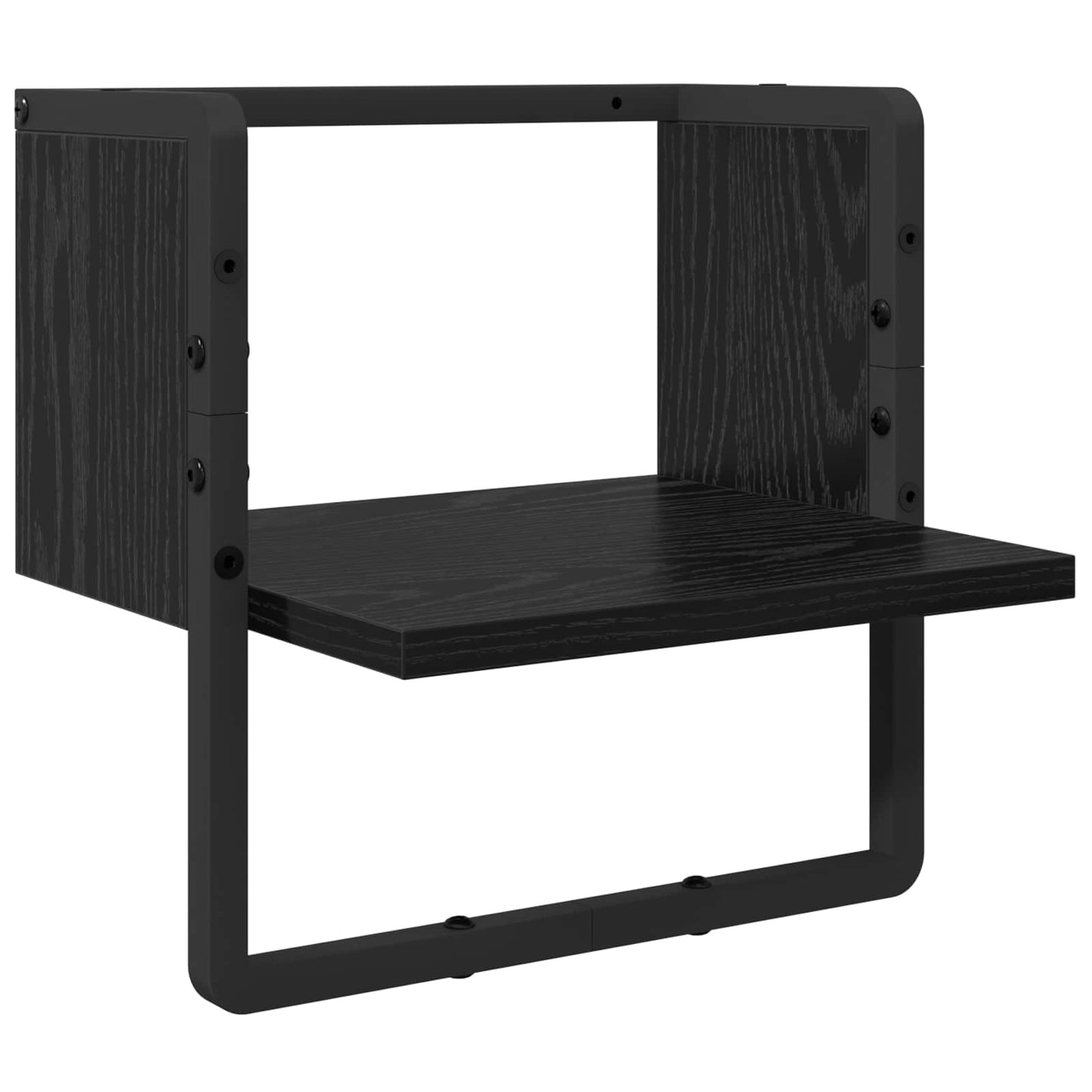 Wandregal-Set 4 stk. Schwarz Eichen-Optik 65 x 25 x 30 cm