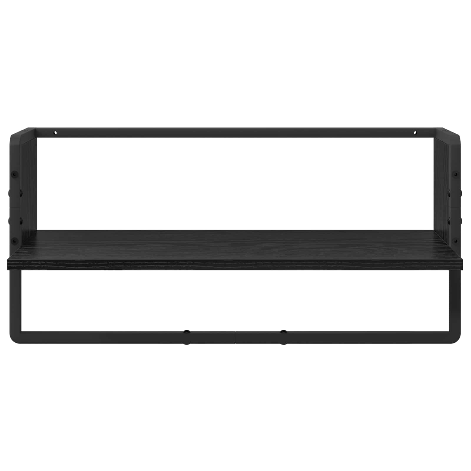 Wandregal-Set 4 stk. Schwarz Eichen-Optik 65 x 25 x 30 cm