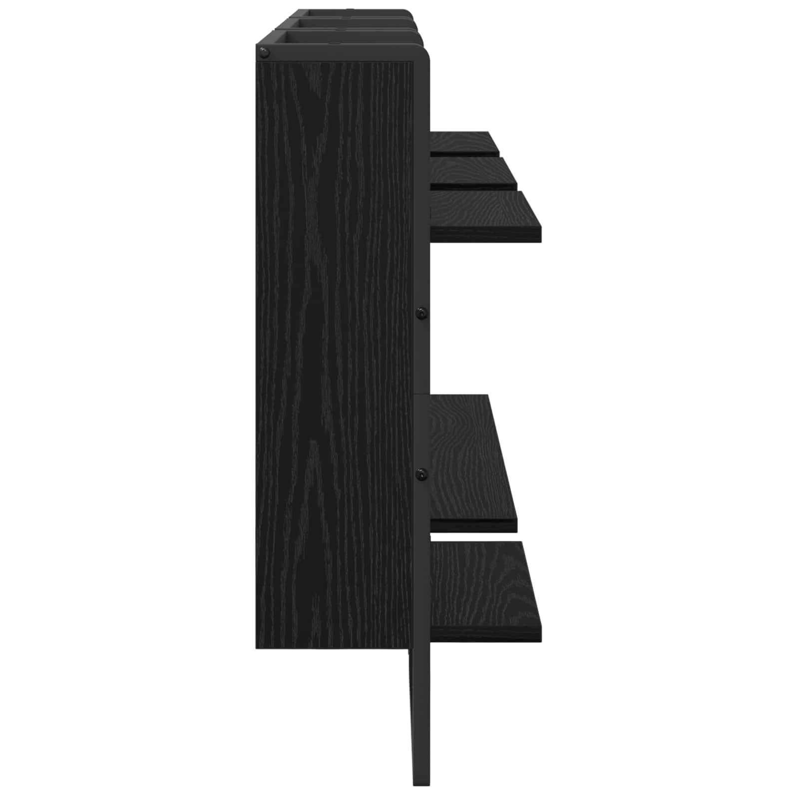 Wandregal-Set 4 stk. Schwarz Eichen-Optik 65 x 25 x 30 cm