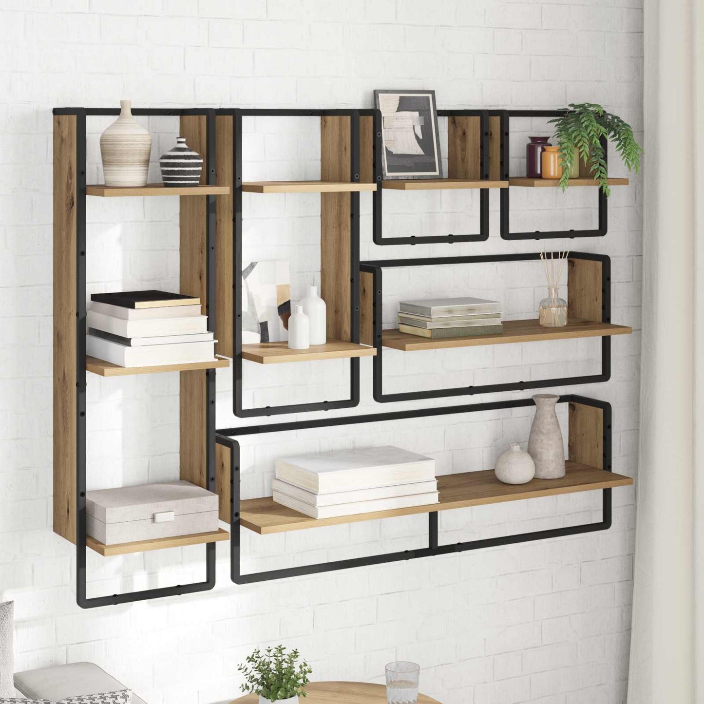 Wandregal-Set 6 stk. Artisan-Eiche 100 x 25 x 30 cm