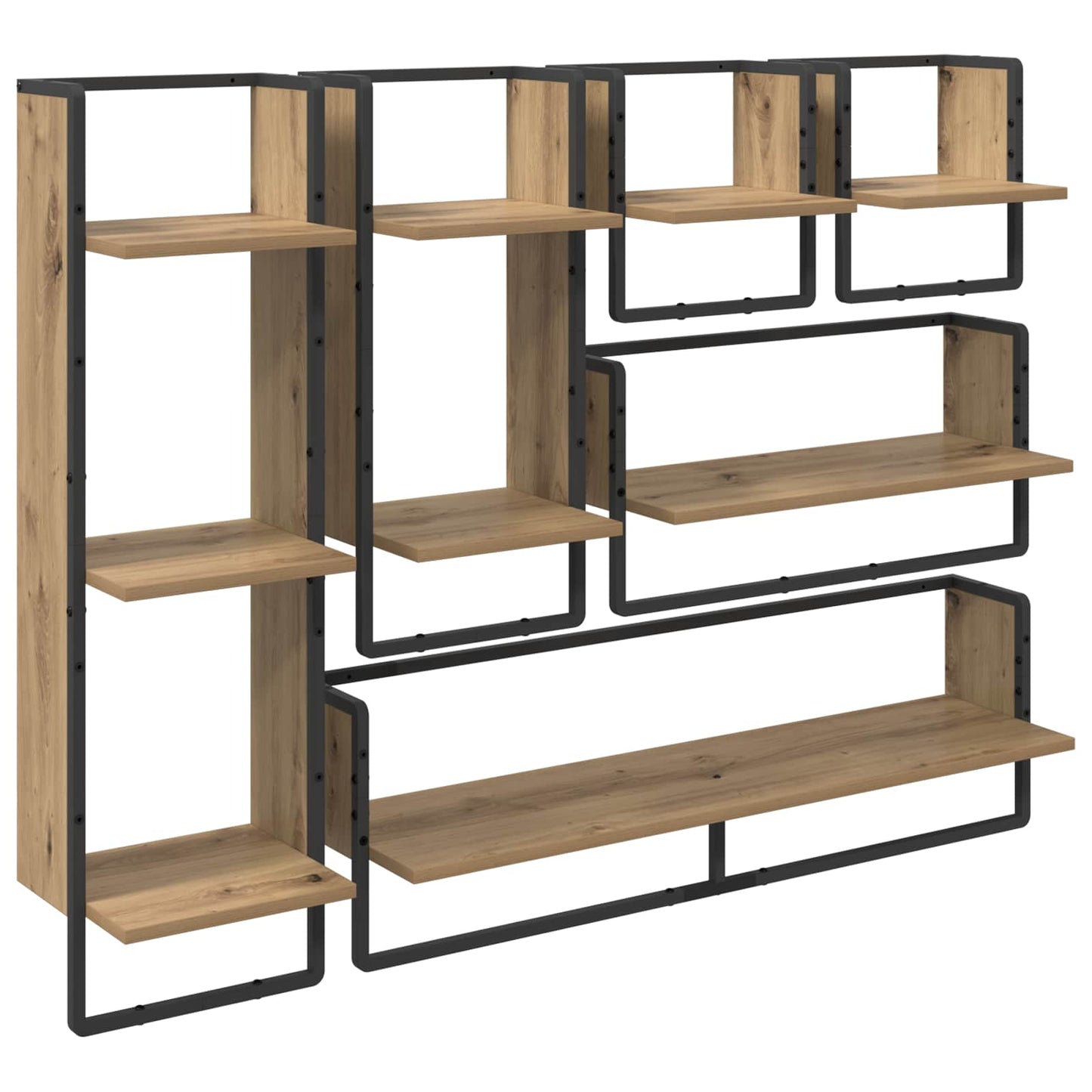 Wandregal-Set 6 stk. Artisan-Eiche 100 x 25 x 30 cm