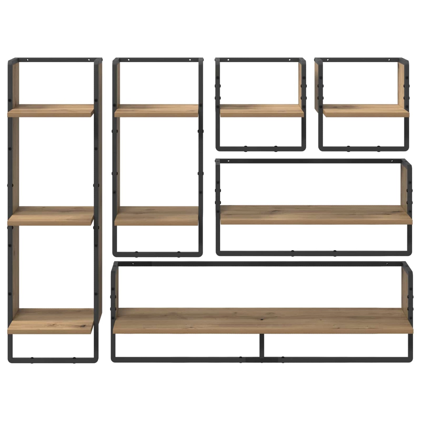 Wandregal-Set 6 stk. Artisan-Eiche 100 x 25 x 30 cm