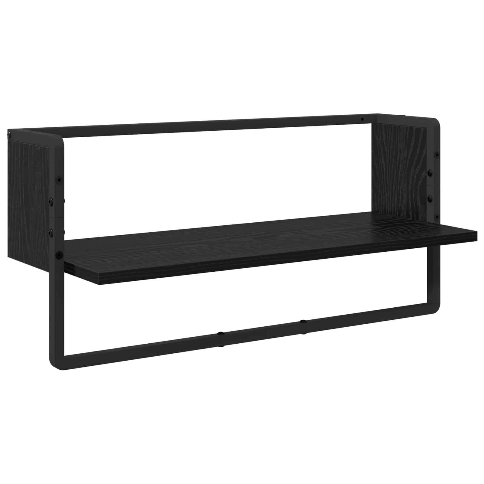 Wandregal-Set 6 stk. Schwarz Eichen-Optik 100 x 25 x 30 cm