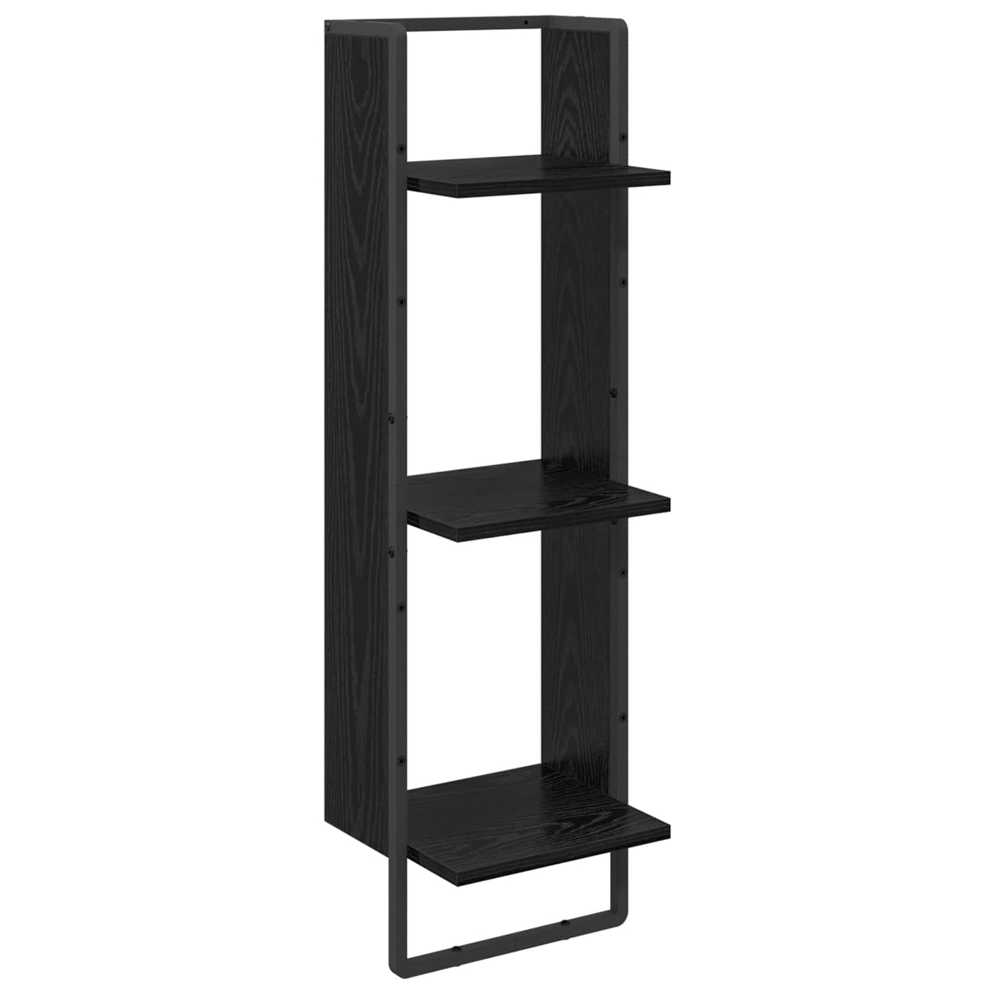 Wandregal-Set 6 stk. Schwarz Eichen-Optik 100 x 25 x 30 cm