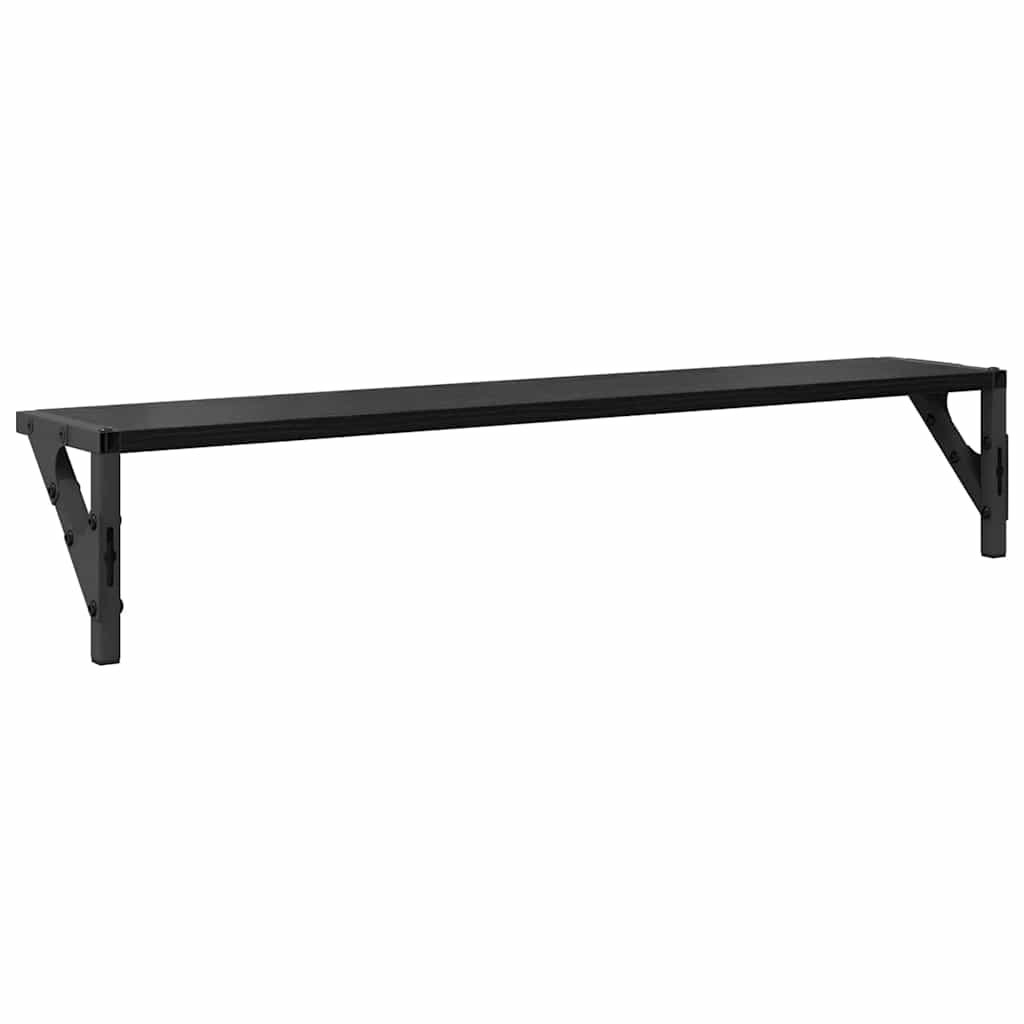 Wandregale 2 stk. Schwarz Eichen-Optik 80 x 15 x 15,5 cm
