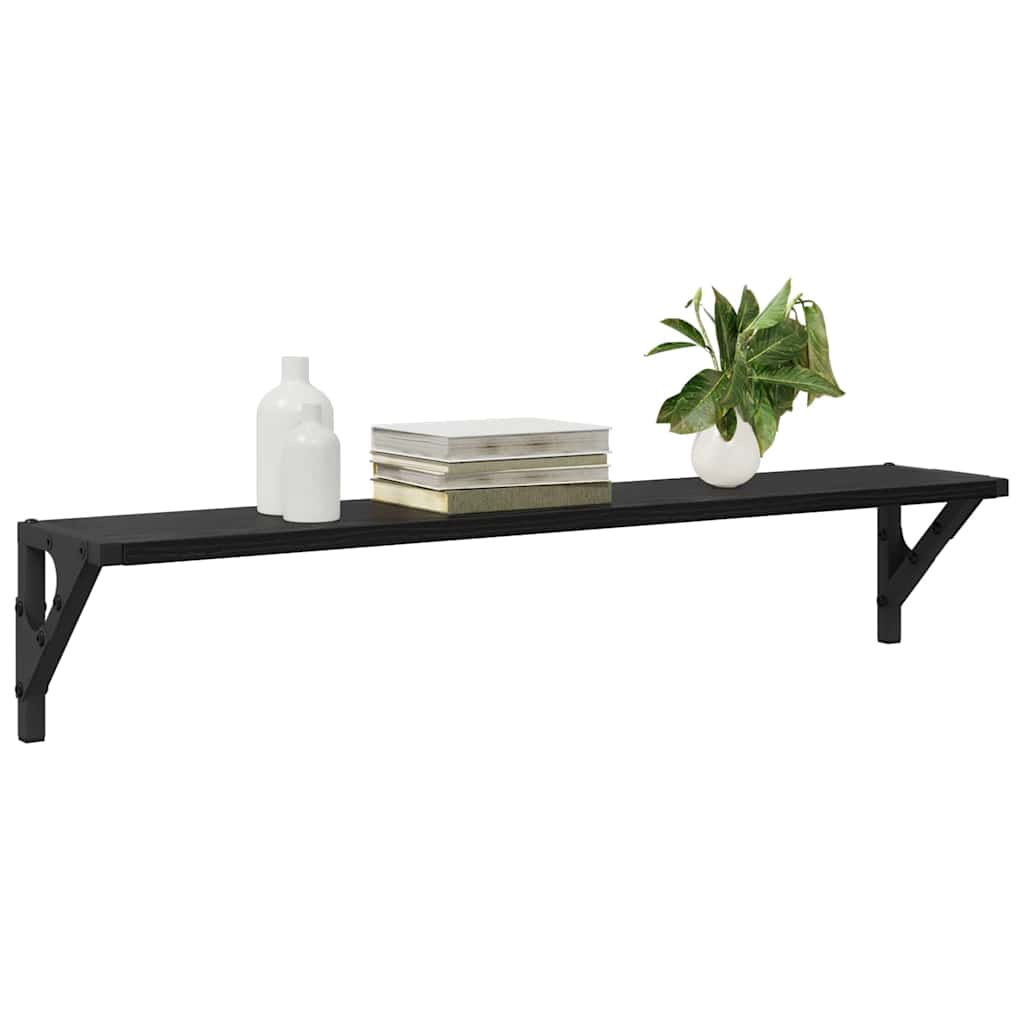 Wandregale 2 stk. Schwarz Eichen-Optik 80 x 15 x 15,5 cm