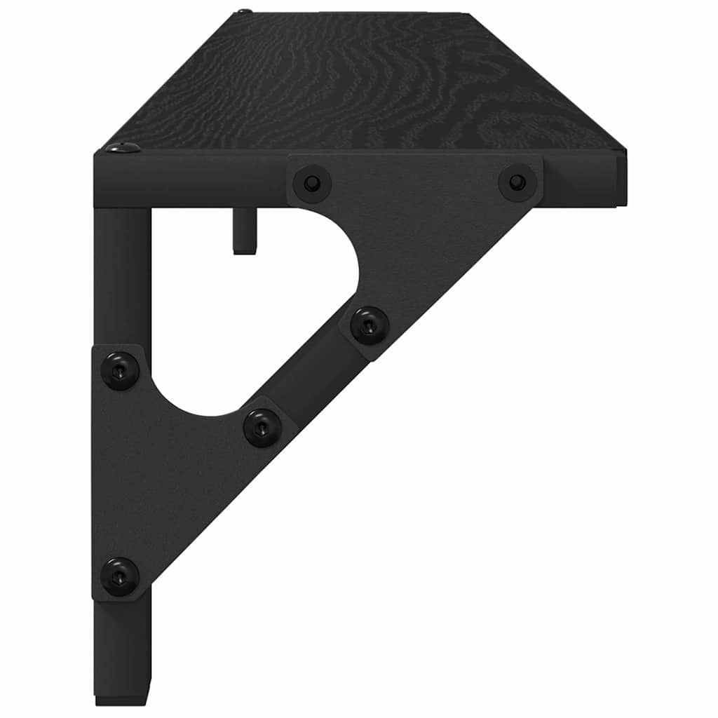 Wandregale 2 stk. Schwarz Eichen-Optik 80 x 15 x 15,5 cm
