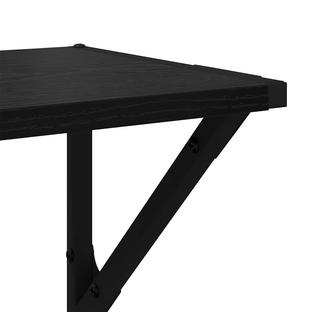 Wandregale 2 stk. Schwarz Eichen-Optik 60 x 25 x 25,5 cm
