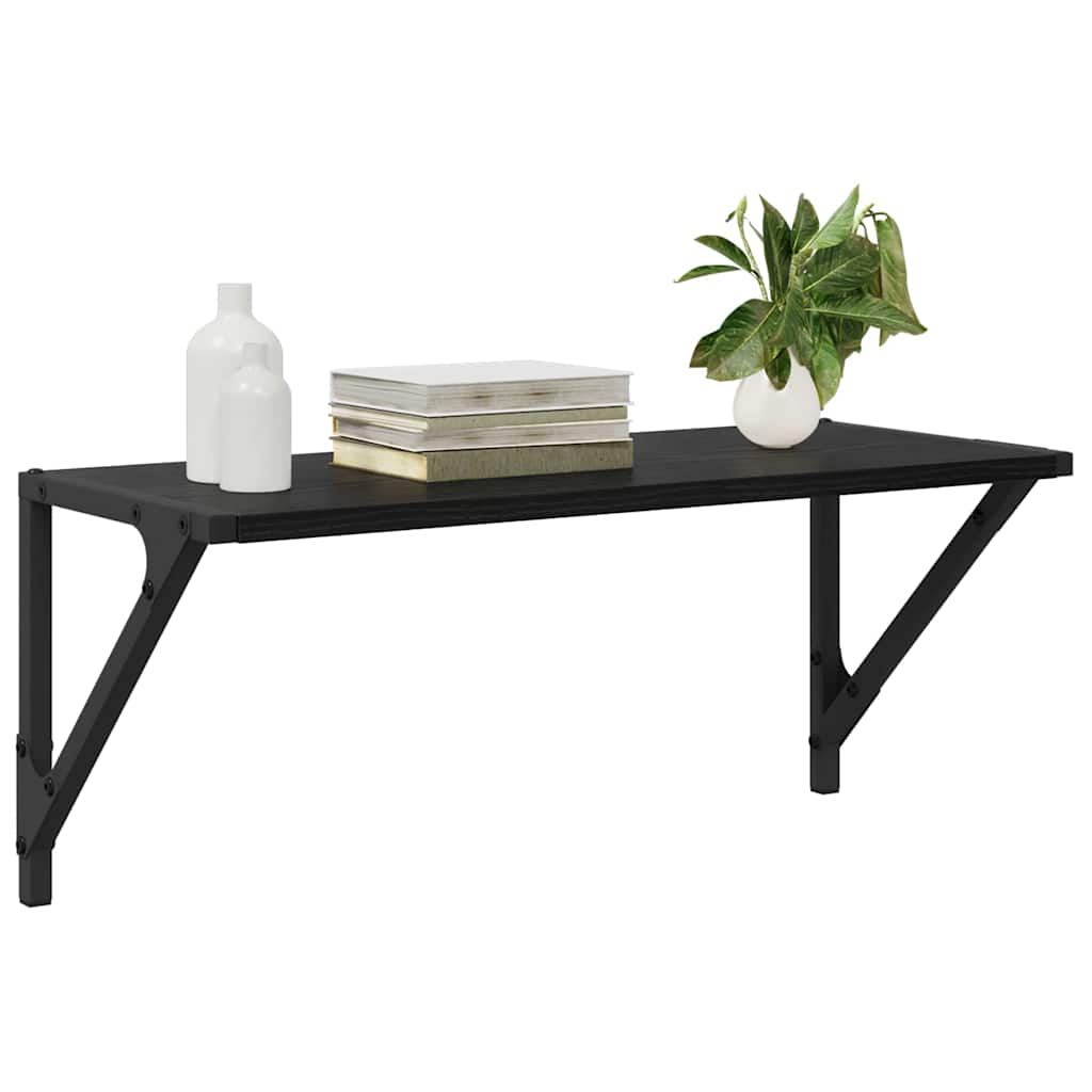 Wandregale 2 stk. Schwarz Eichen-Optik 60 x 25 x 25,5 cm