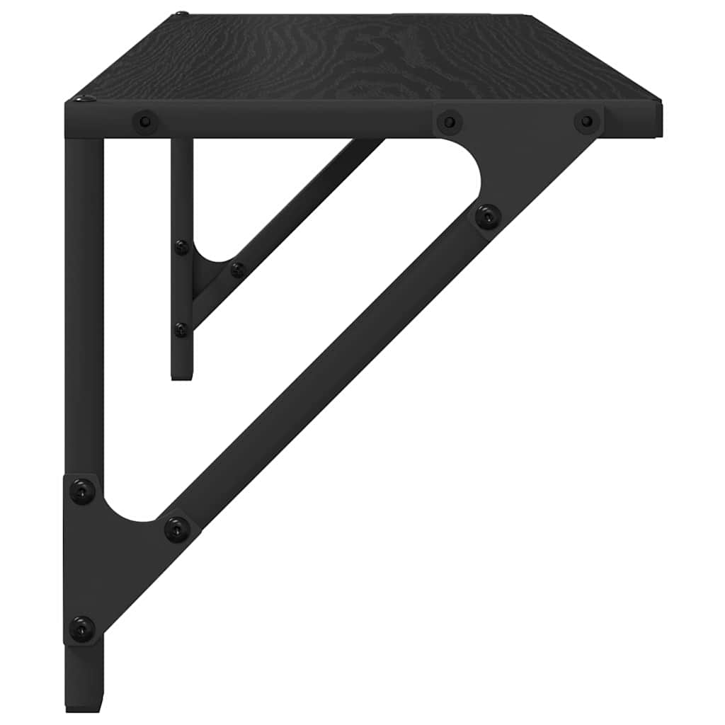 Wandregale 2 stk. Schwarz Eichen-Optik 60 x 25 x 25,5 cm