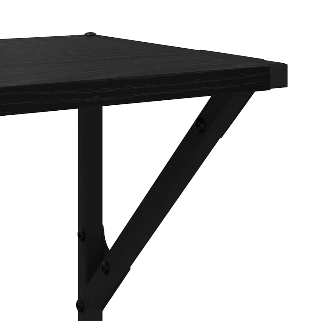 Wandregale 2 stk. Schwarz Eichen-Optik 80 x 25 x 25,5 cm