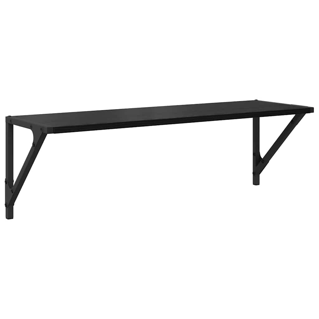 Wandregale 2 stk. Schwarz Eichen-Optik 80 x 25 x 25,5 cm