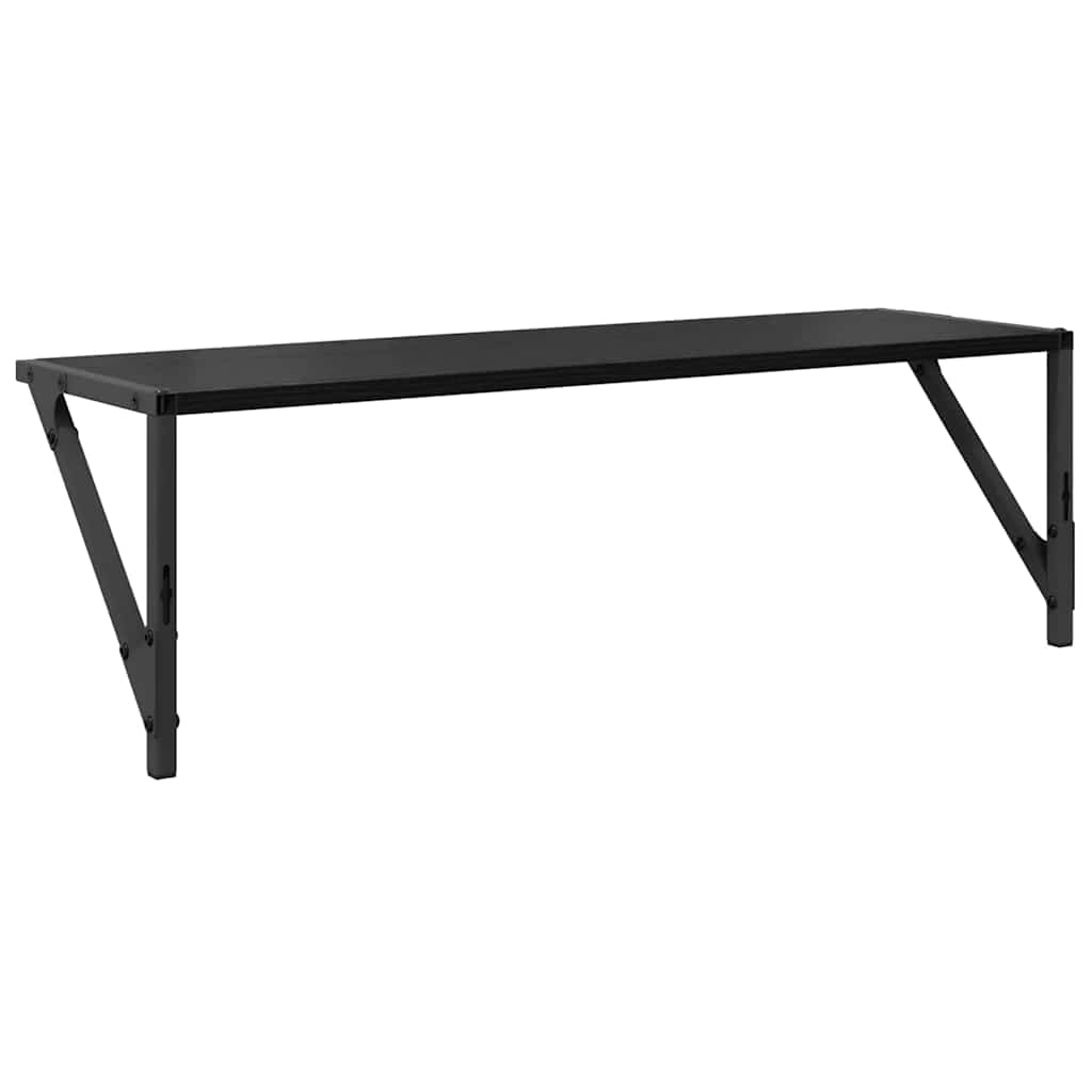 Wandregale 2 stk. Schwarz Eichen-Optik 80 x 25 x 25,5 cm