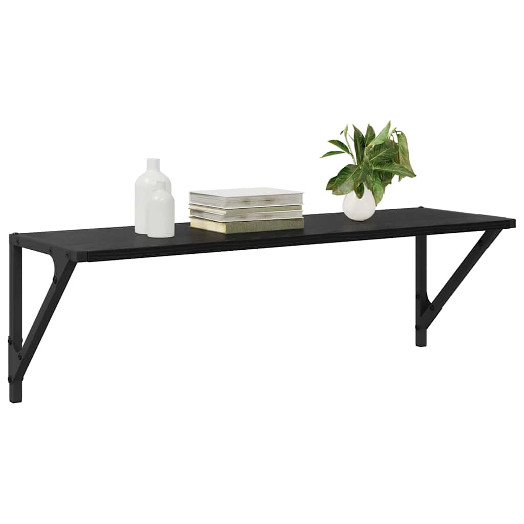 Wandregale 2 stk. Schwarz Eichen-Optik 80 x 25 x 25,5 cm