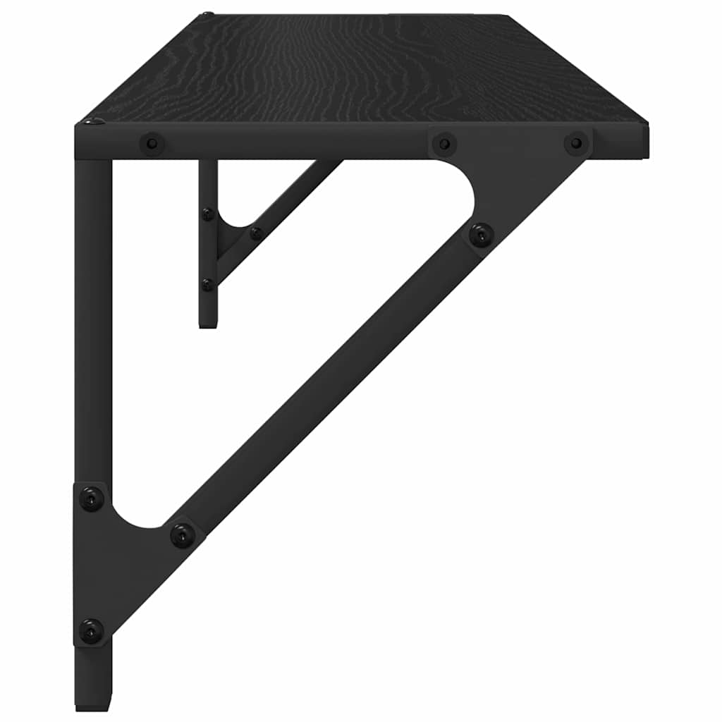 Wandregale 2 stk. Schwarz Eichen-Optik 80 x 25 x 25,5 cm