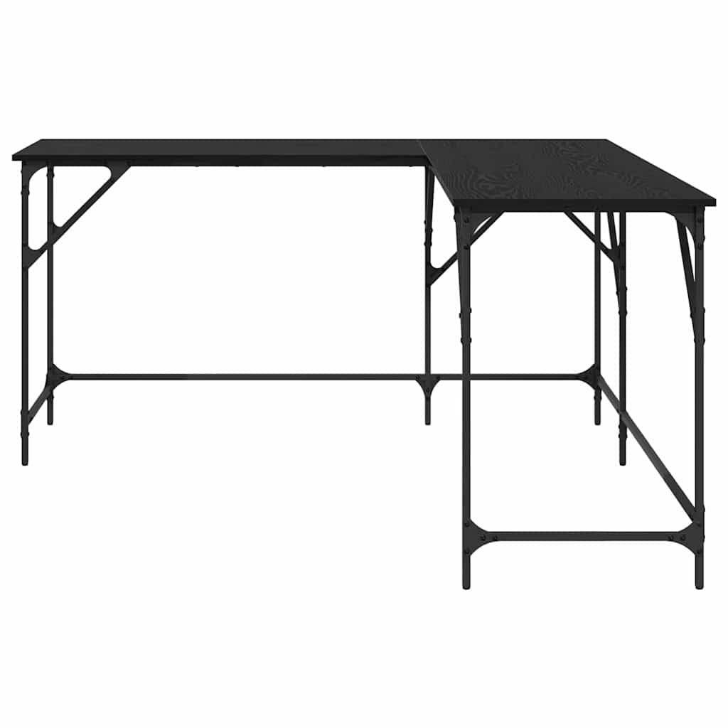 Schreibtisch Schwarz Eichen-Optik Holzwerkstoff
