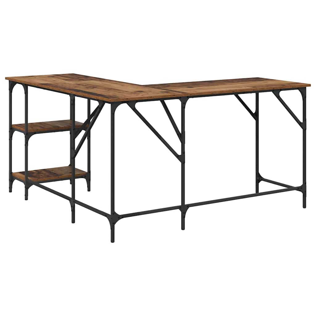 Schreibtisch Altholz 139 x 139 x 75 cm Holzwerkstoff