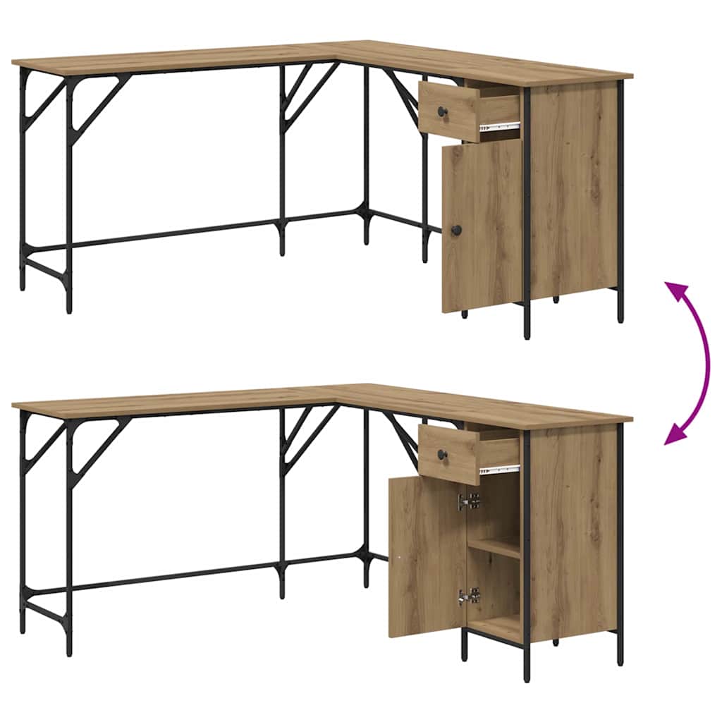 Schreibtisch Artisan-Eiche Holzwerkstoff 141 x 141 x 75 cm