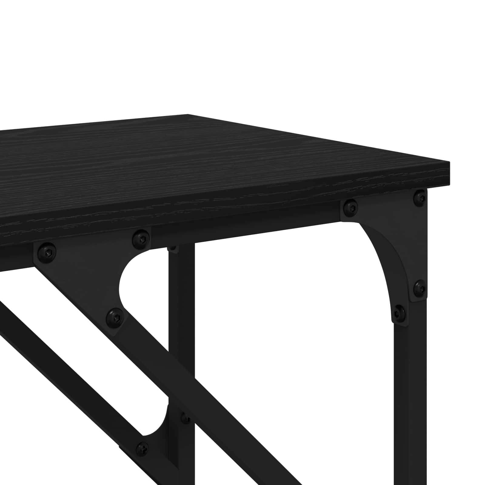 Konsolentisch Schwarz Eichen-Optik 180 x 30 x 75 cm