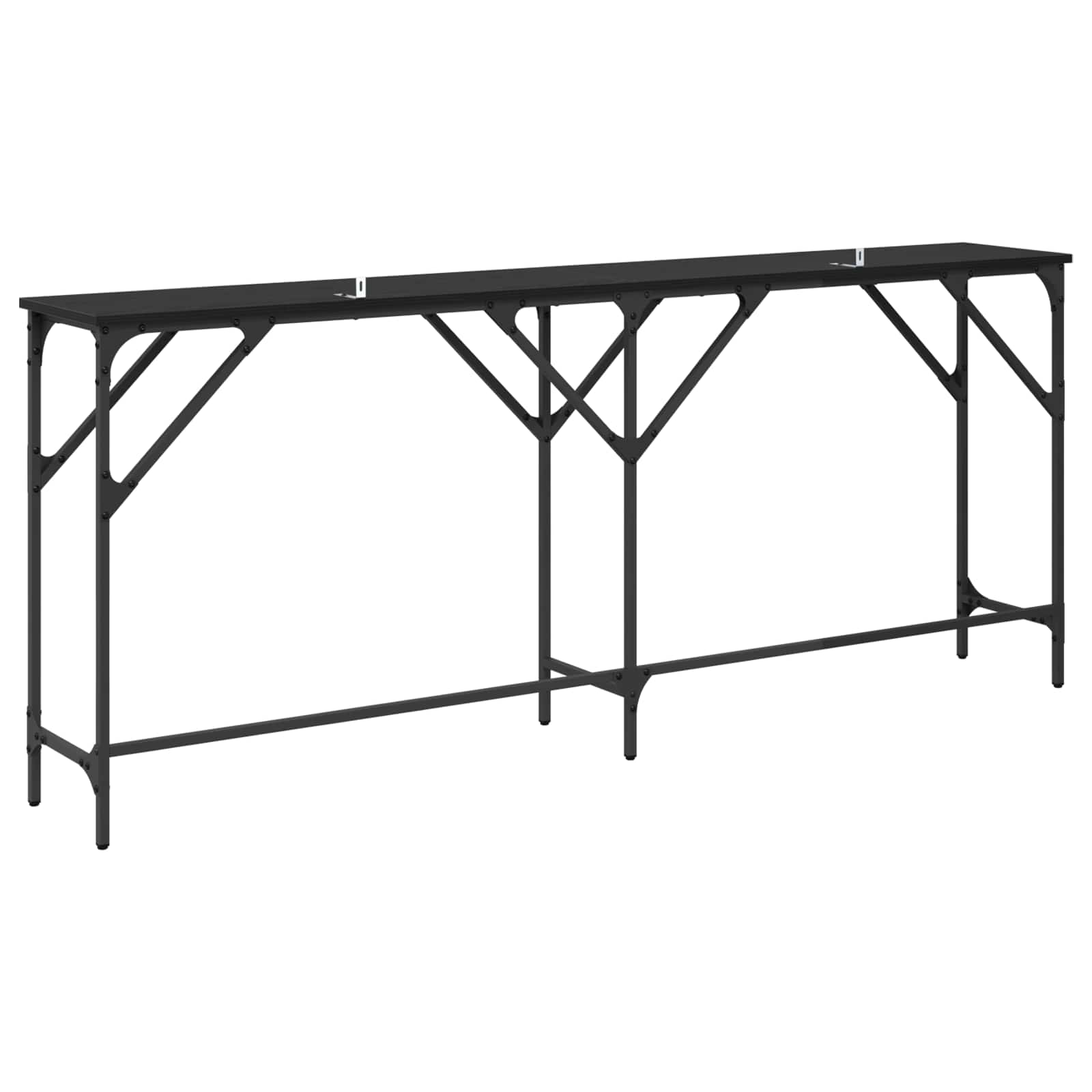 Konsolentisch Schwarz Eichen-Optik 180 x 30 x 75 cm