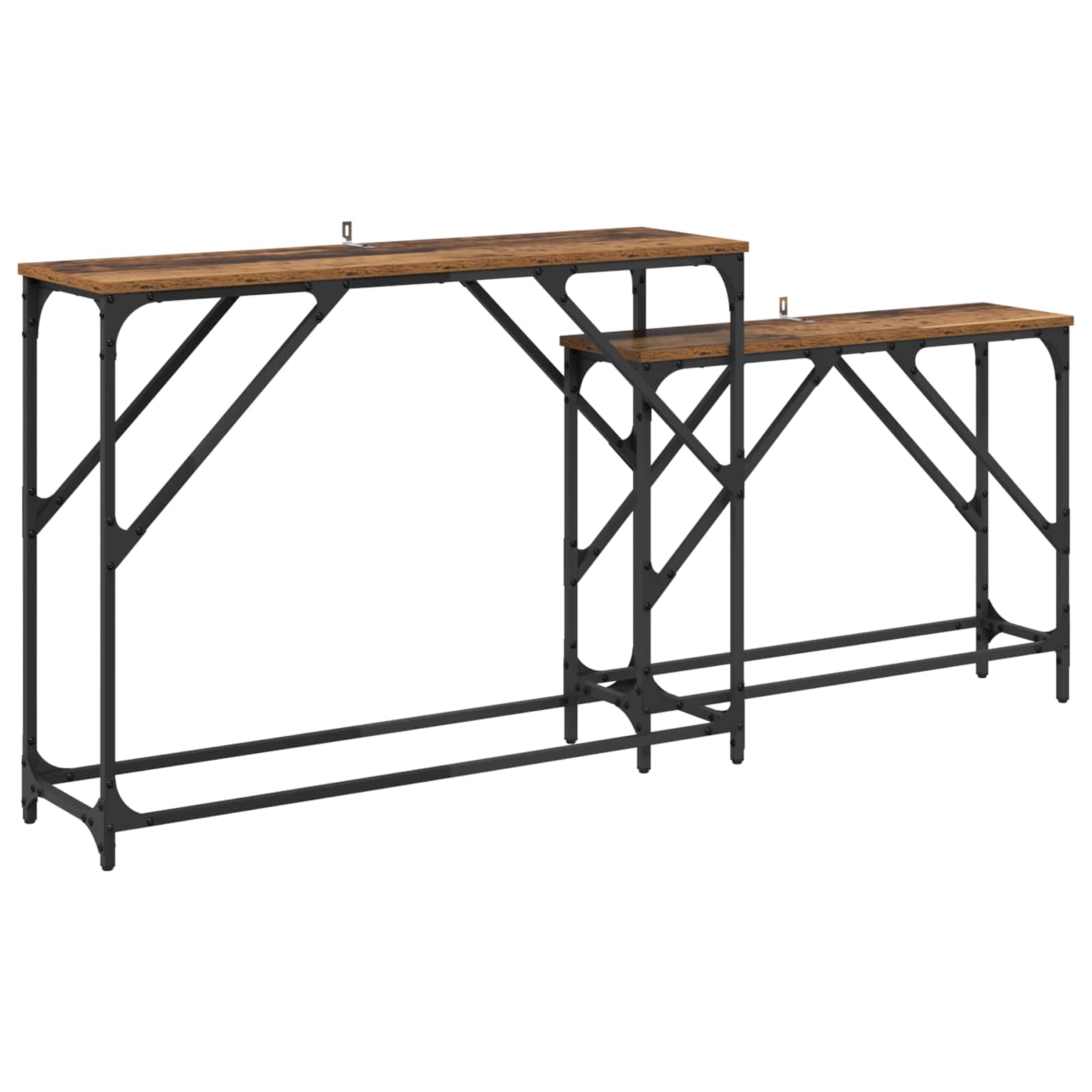 Konsolentisch 2 stk. Altholz 100 x 28 x 75 cm Holzwerkstoff